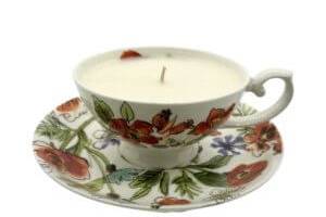 Tea Cup Candle-Red
