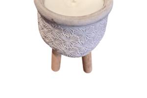 Ceramic Candle with Wooden Leg
