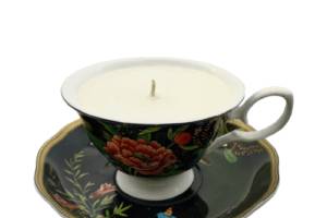 Tea Cup Candle-Black