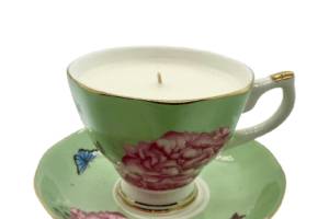 Tea Cup Candle-Green