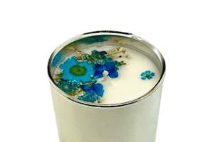 Sliver Flora Candle- Blue