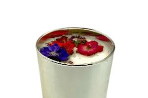 Sliver Flora Candle- Red