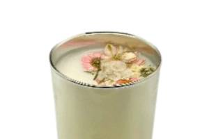 Sliver Flora Candle- White