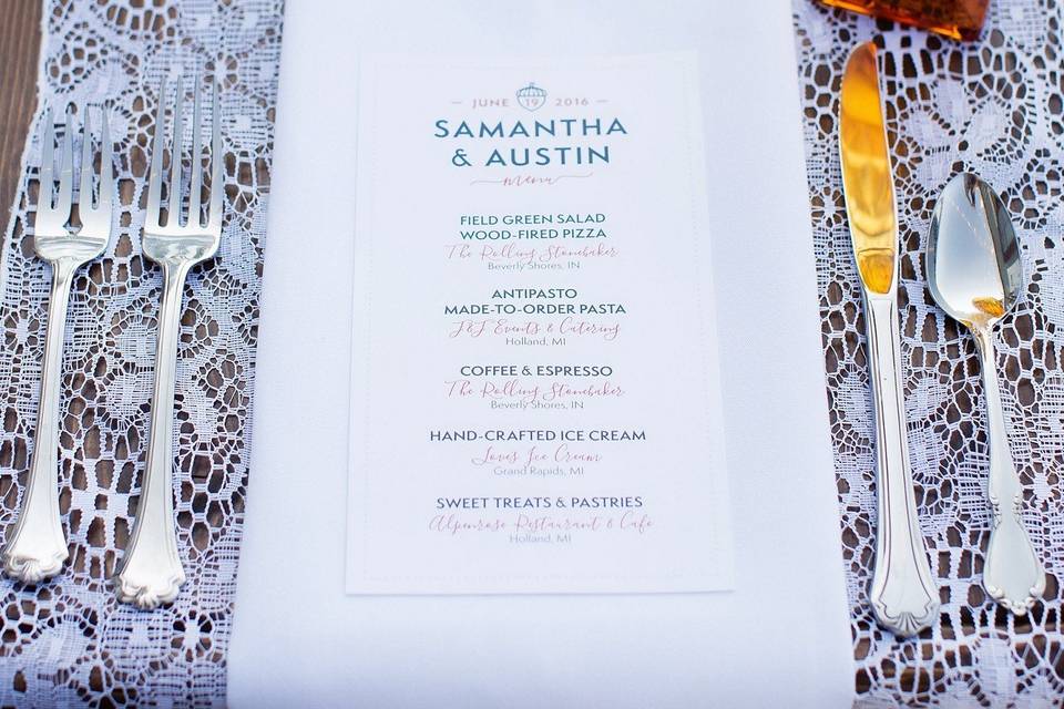 Reception menu