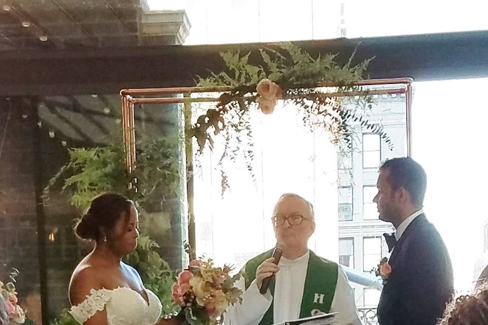 Officiating the wedding