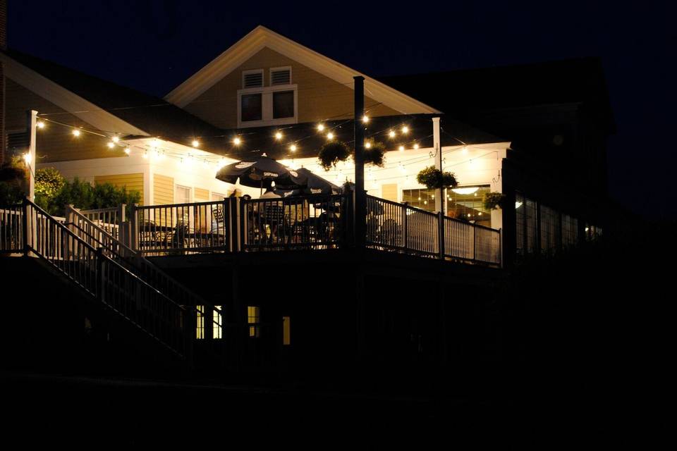 Nighttime view of deck