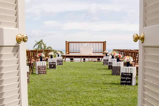 Doors to outdoor ceremony