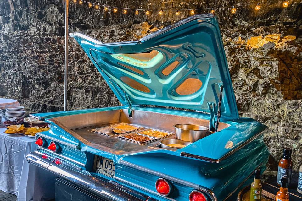 Taco bar in a 60 Impala