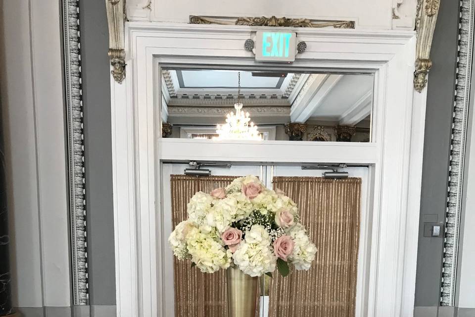 Tall blush centerpiece