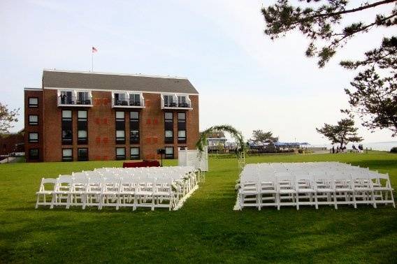 Outdoor wedding ceremony area