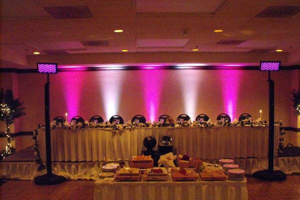 Head Table uplighting by Music By Mike