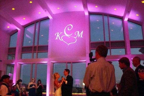 Uplighting and Monogram projection