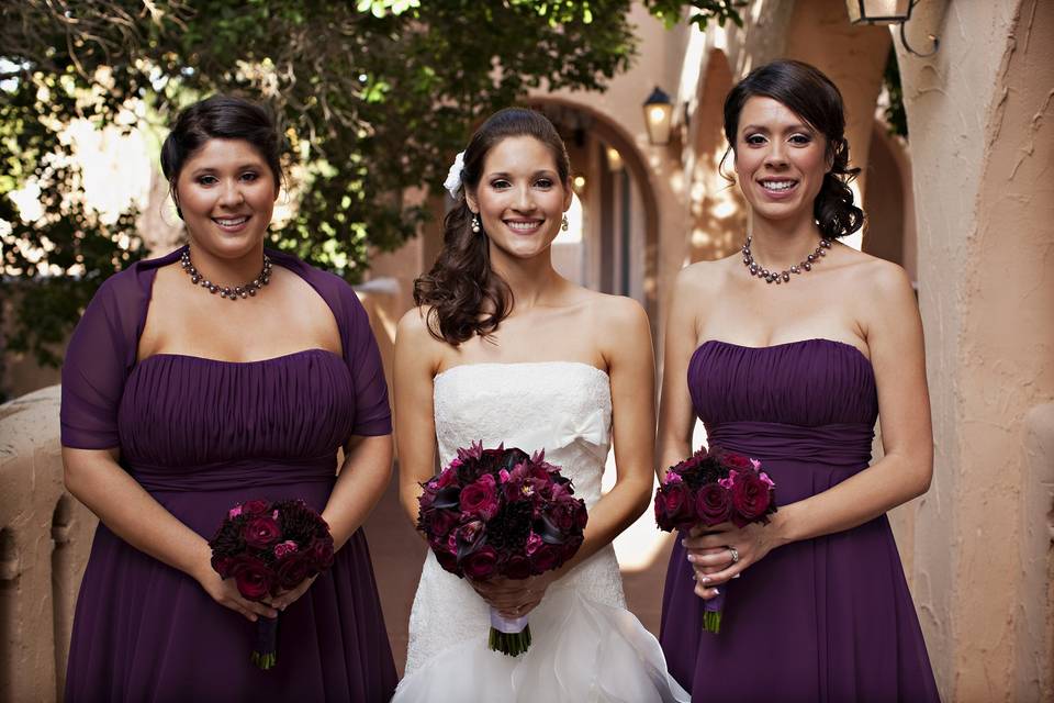 The bride and bridesmaids