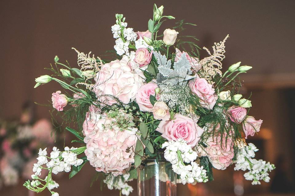 Delicate pink centerpiece