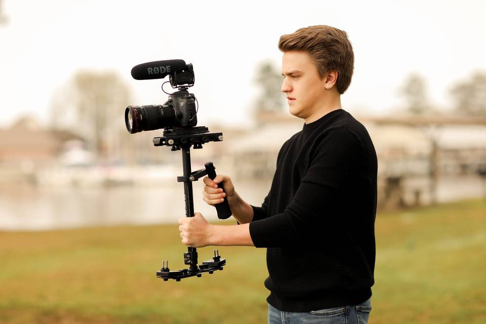 Videographer with camera