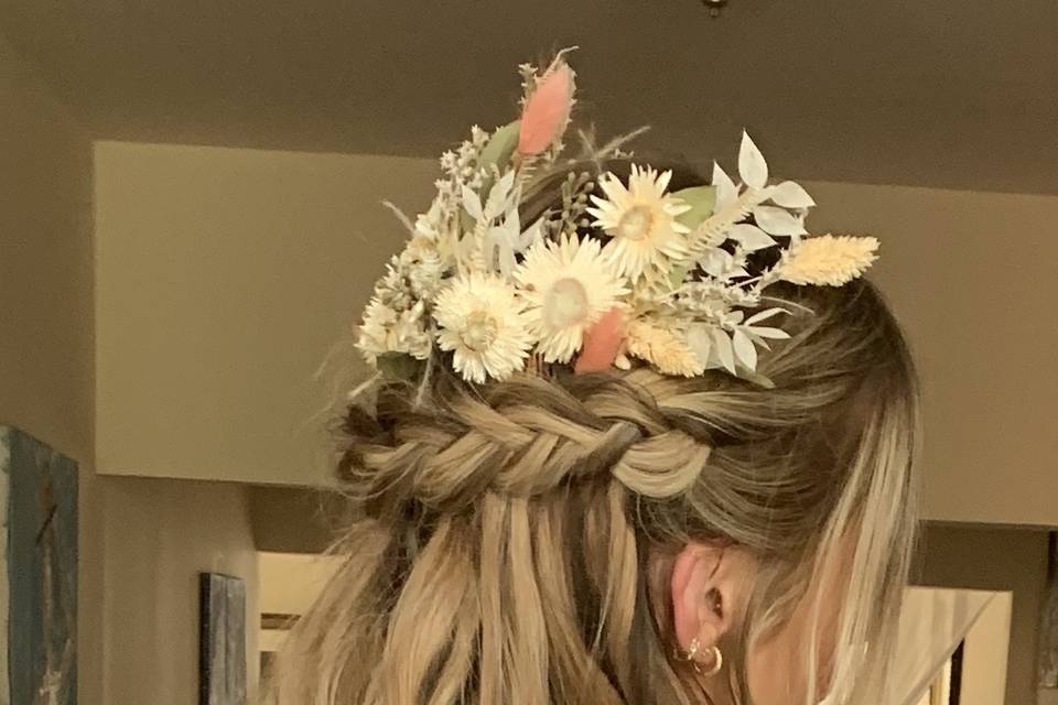 Boho half updo