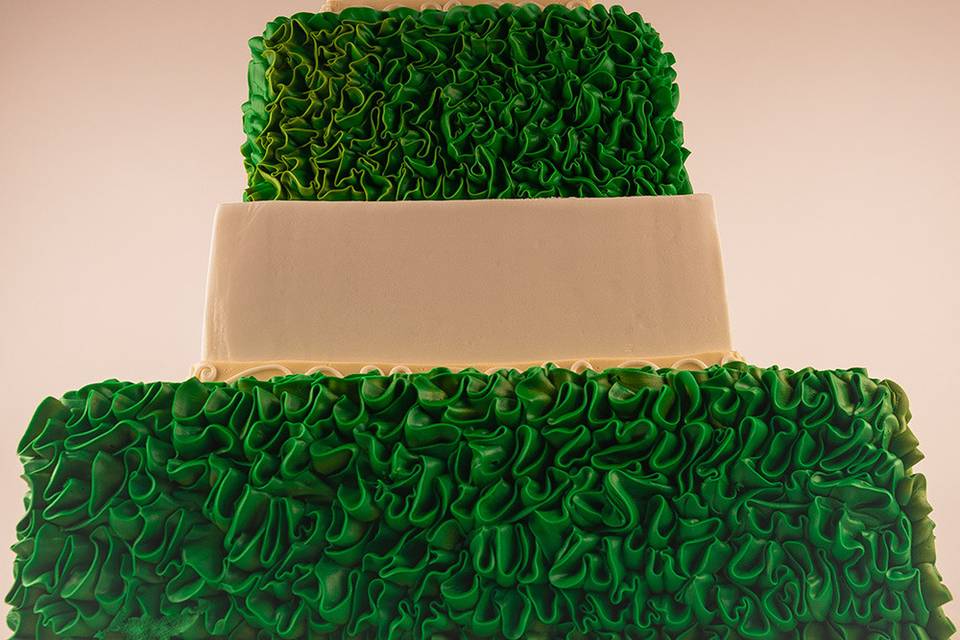 Green textured cake