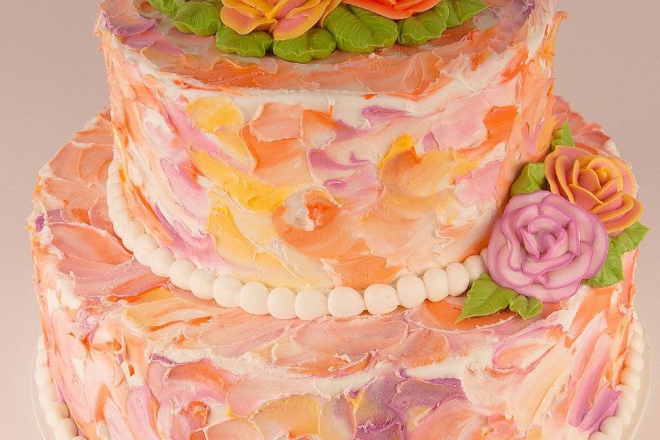 Textured colorful cake