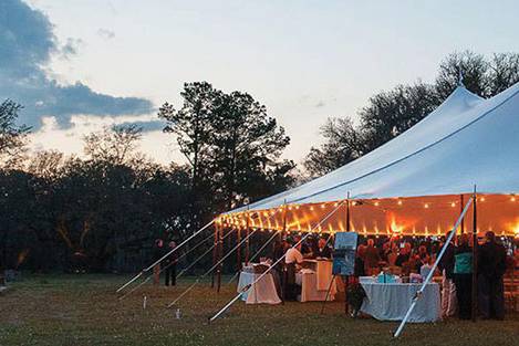 White wedding sailcloth tent