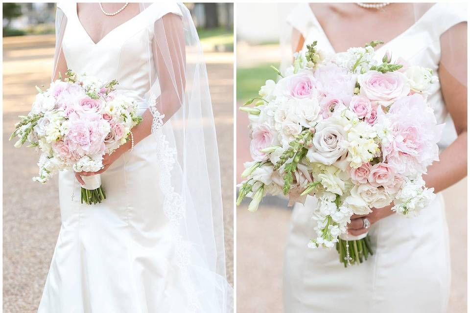 Holding bouquet