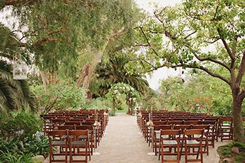 Outdoor wedding setup