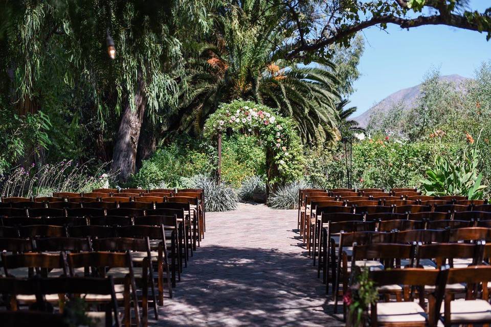 Outdoor wedding setup