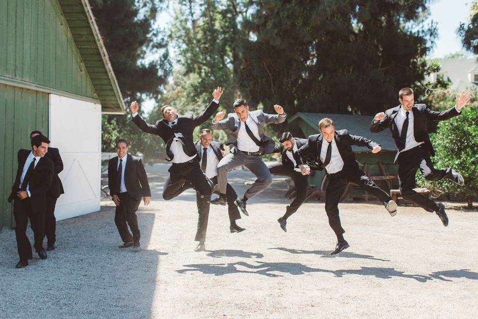 The groom with his groomsmen