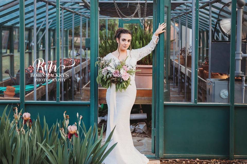 Bride in Green House