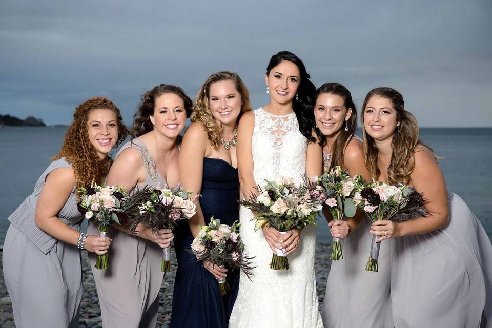 Bride and bridesmaids