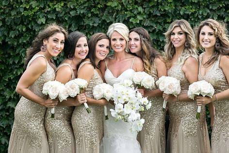 Bride and bridesmaids