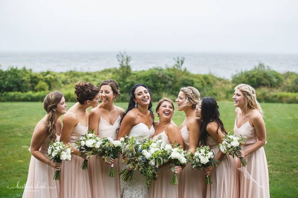 Bride and bridesmaids