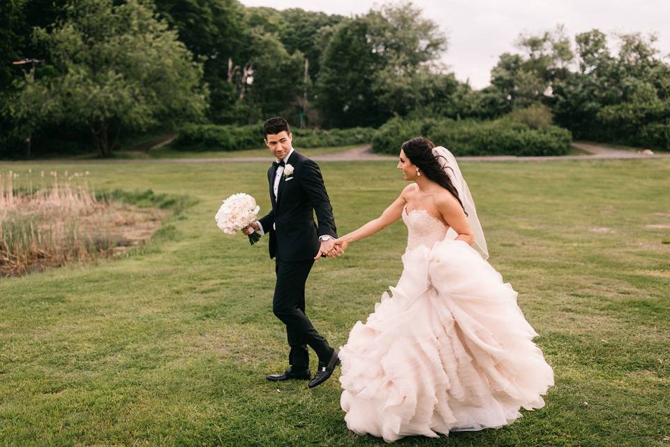 Couple holding hands