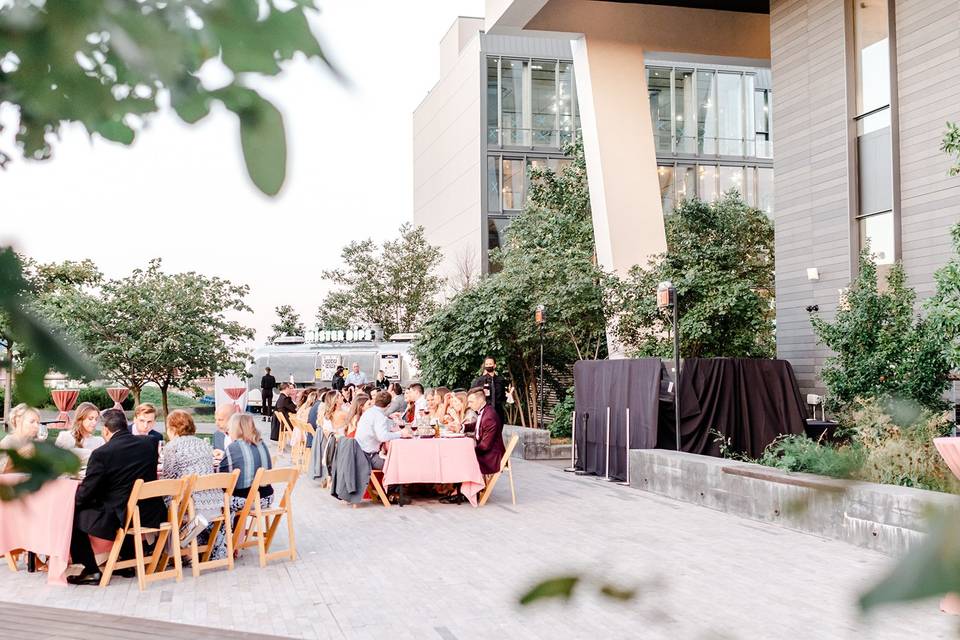 Outdoor wedding reception