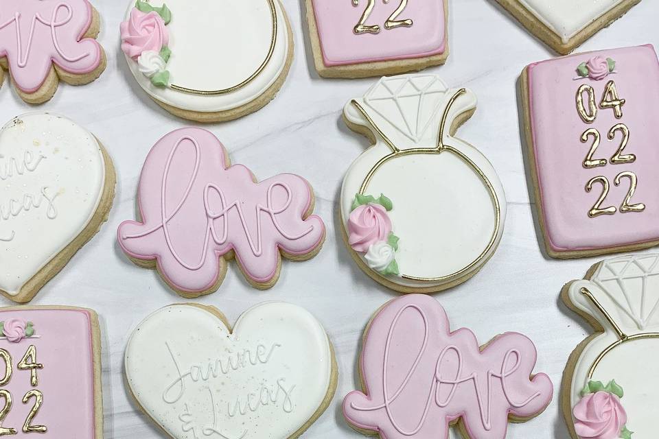 Pink and white cookies