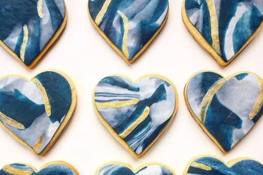 Marbled heart cookies