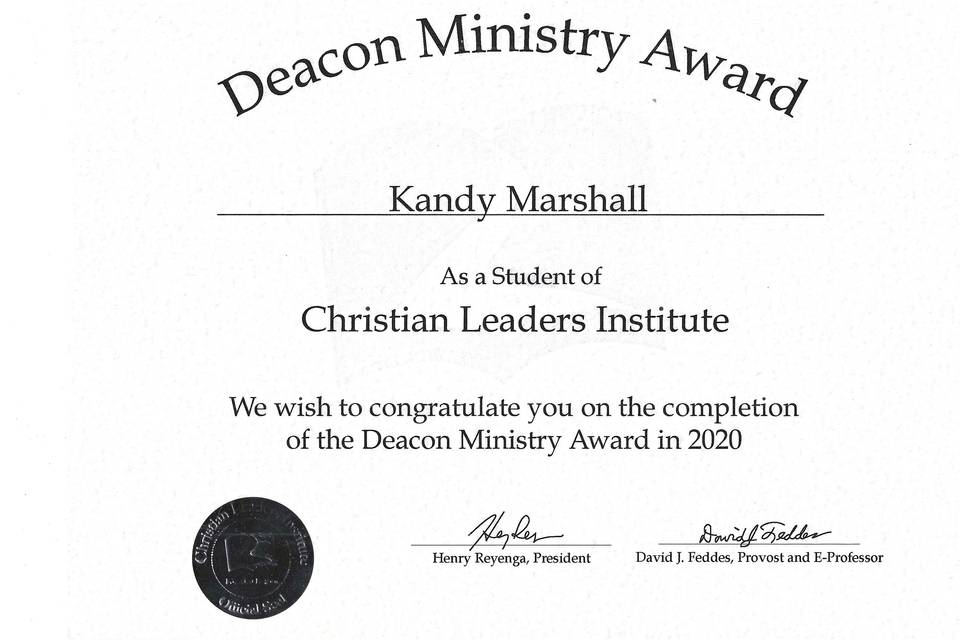 Deacon Ministry Award