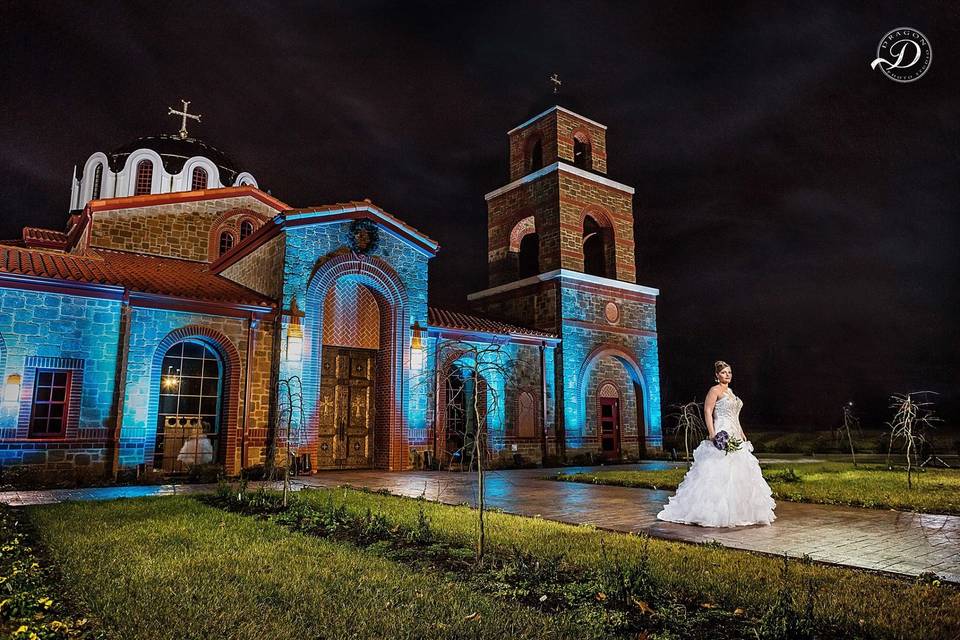 Bride outside the venue