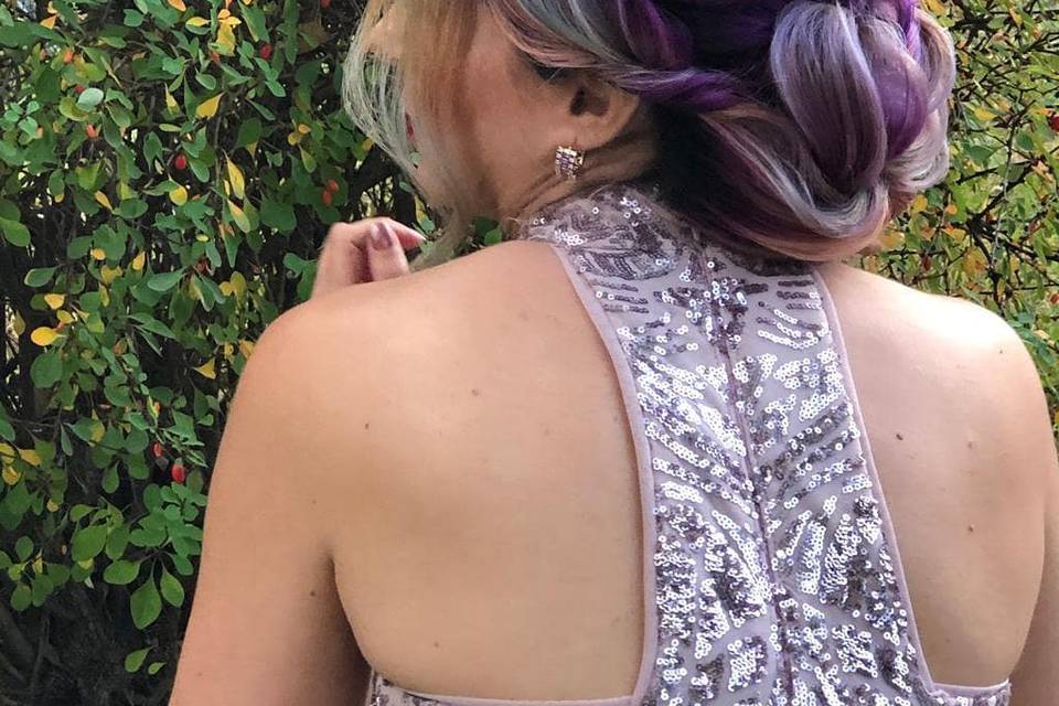 Purple updo