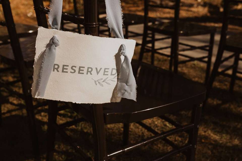 Reserved seat sign