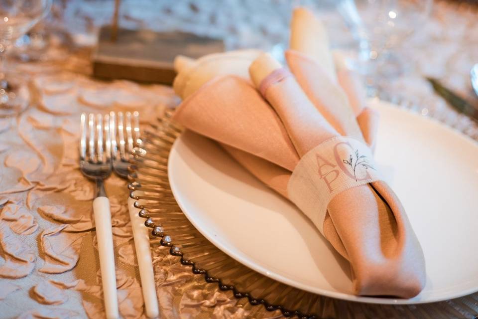 Table number and napkin ring