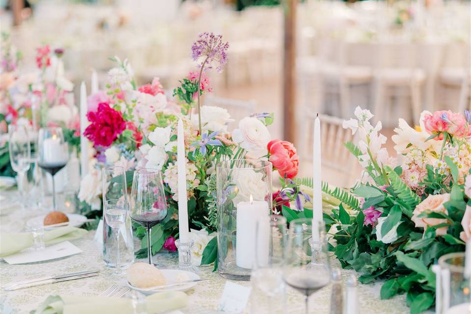 Floral wedding table