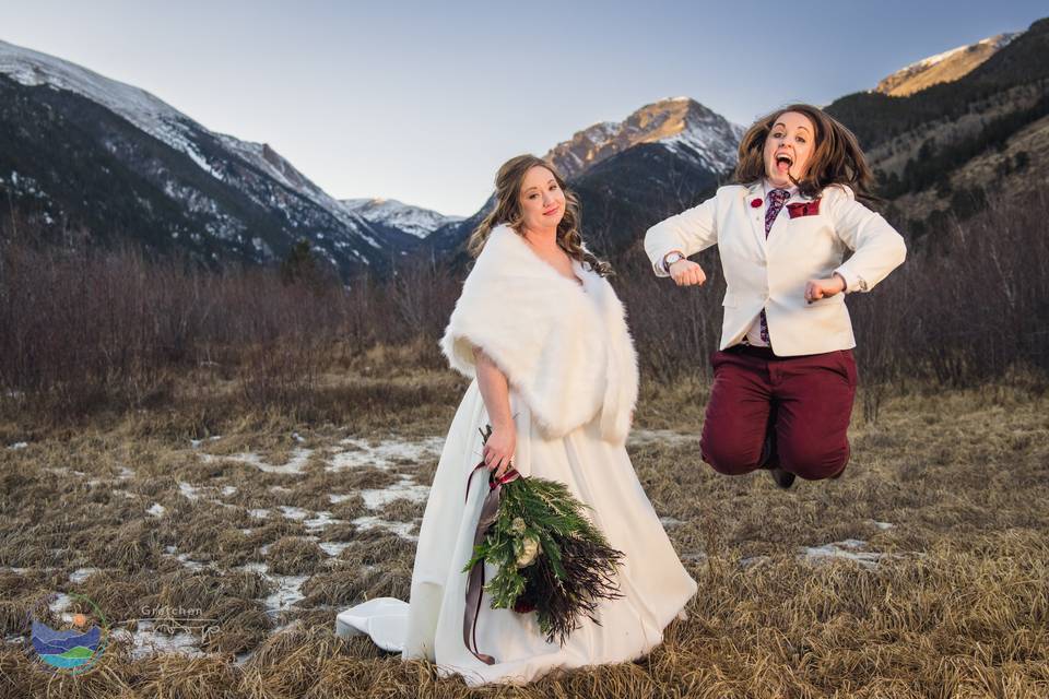 Jumping for joy at RMNP