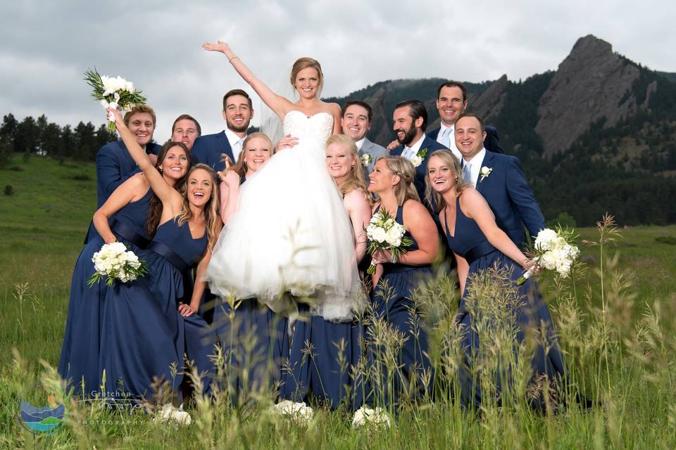 Boulder wedding party