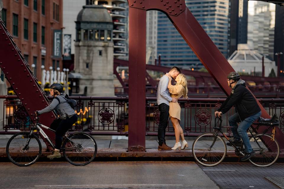 Chicago downtown engagement