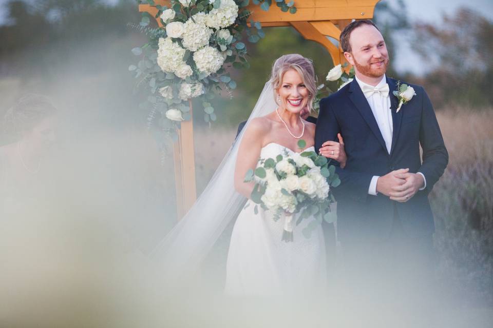 White hydrangea centerpieces