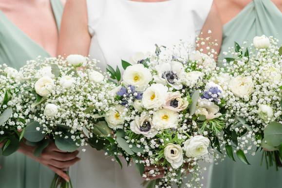 White & Blue Bouquets