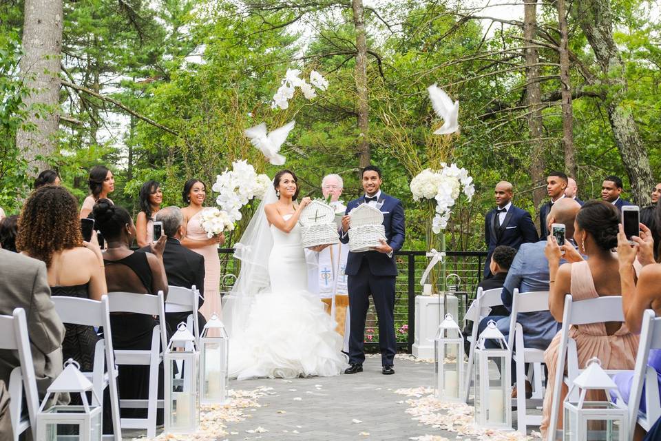 Lakeside terrace ceremony