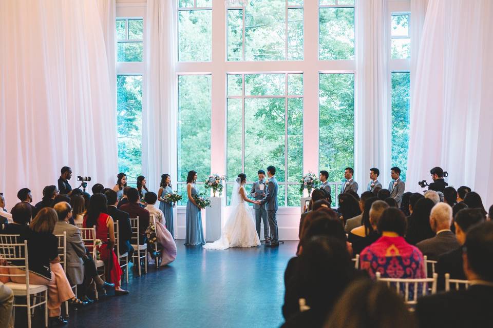 Lakeside indoor ceremony