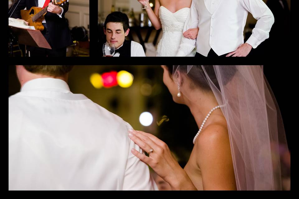 Laughing through the first dance!