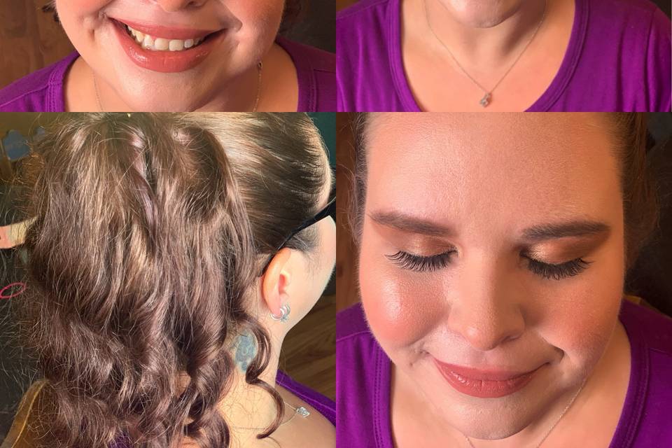High pony and natural makeup